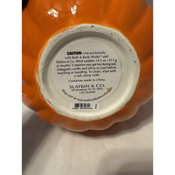 Bath & Body Works Jack O Lantern‎ 3 Wick Candle Holder Lg Harry Slatkin 2011 - Picture 6 of 6